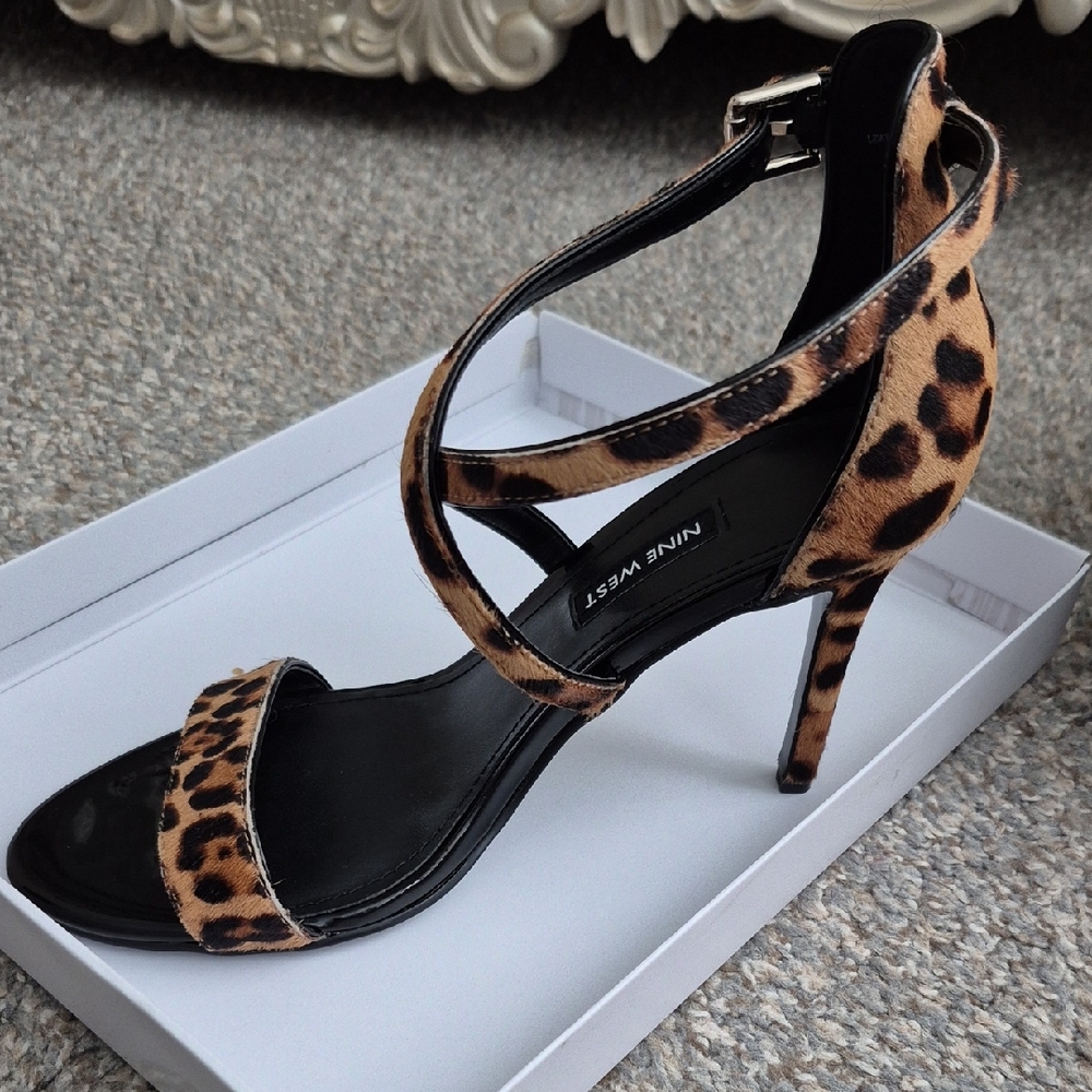Nine West Animal Print Strappy Heels